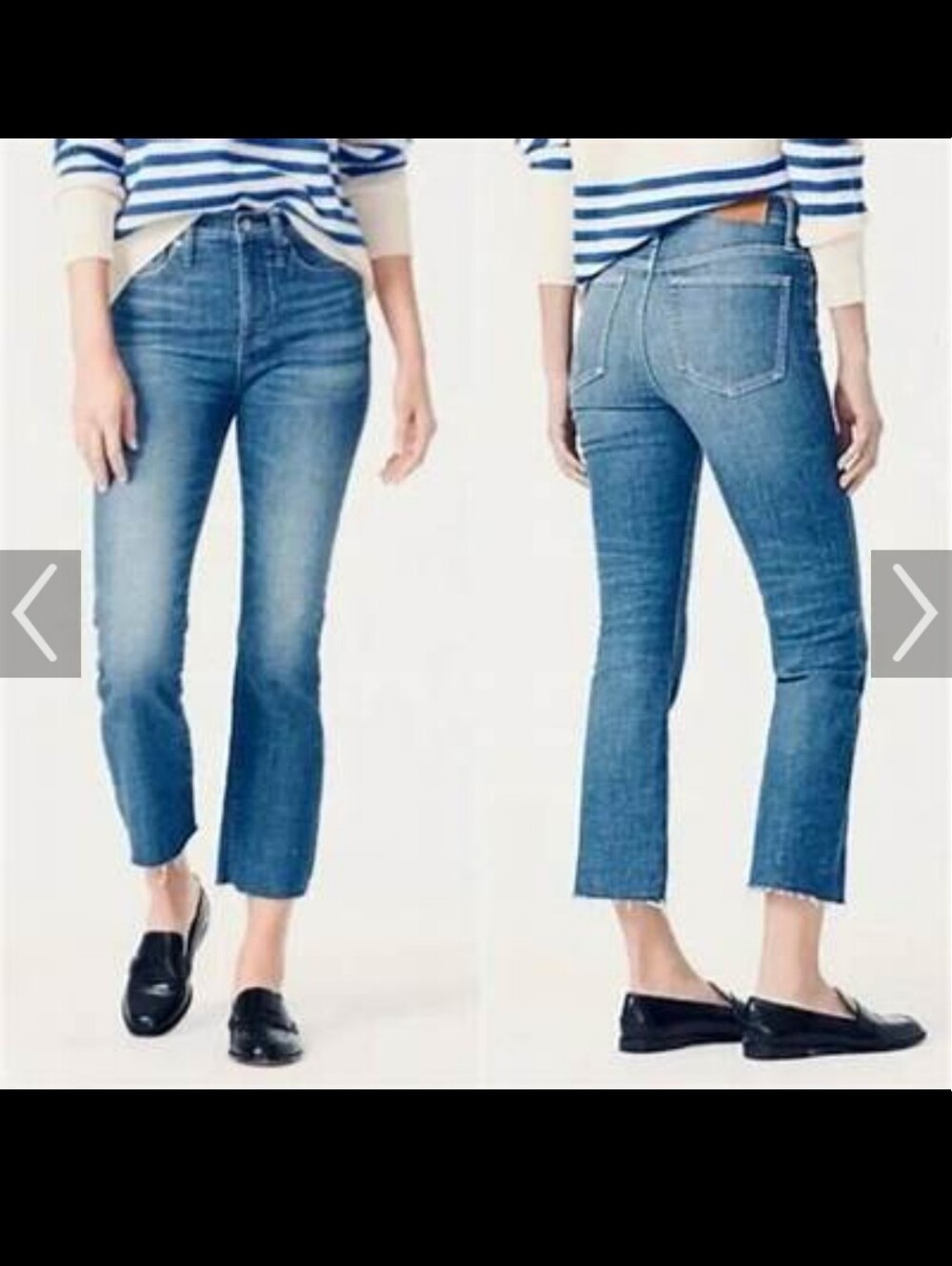 J. Crew 9” Billie Demi Boot Crop Jeans Distressed. Size 24. New - Picture 2 of 8